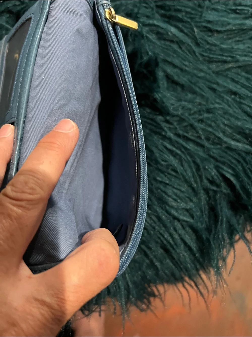 Fossil Light Blue Leather Wallet Wristlet